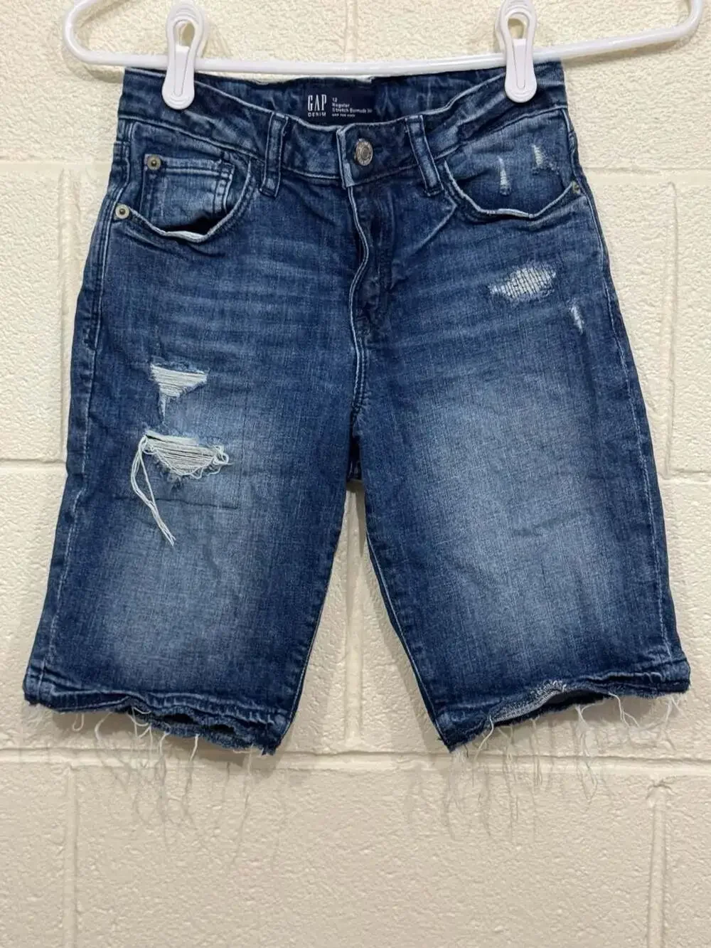 Gap Girls' Denim Bermuda Shorts Size 12 distressed